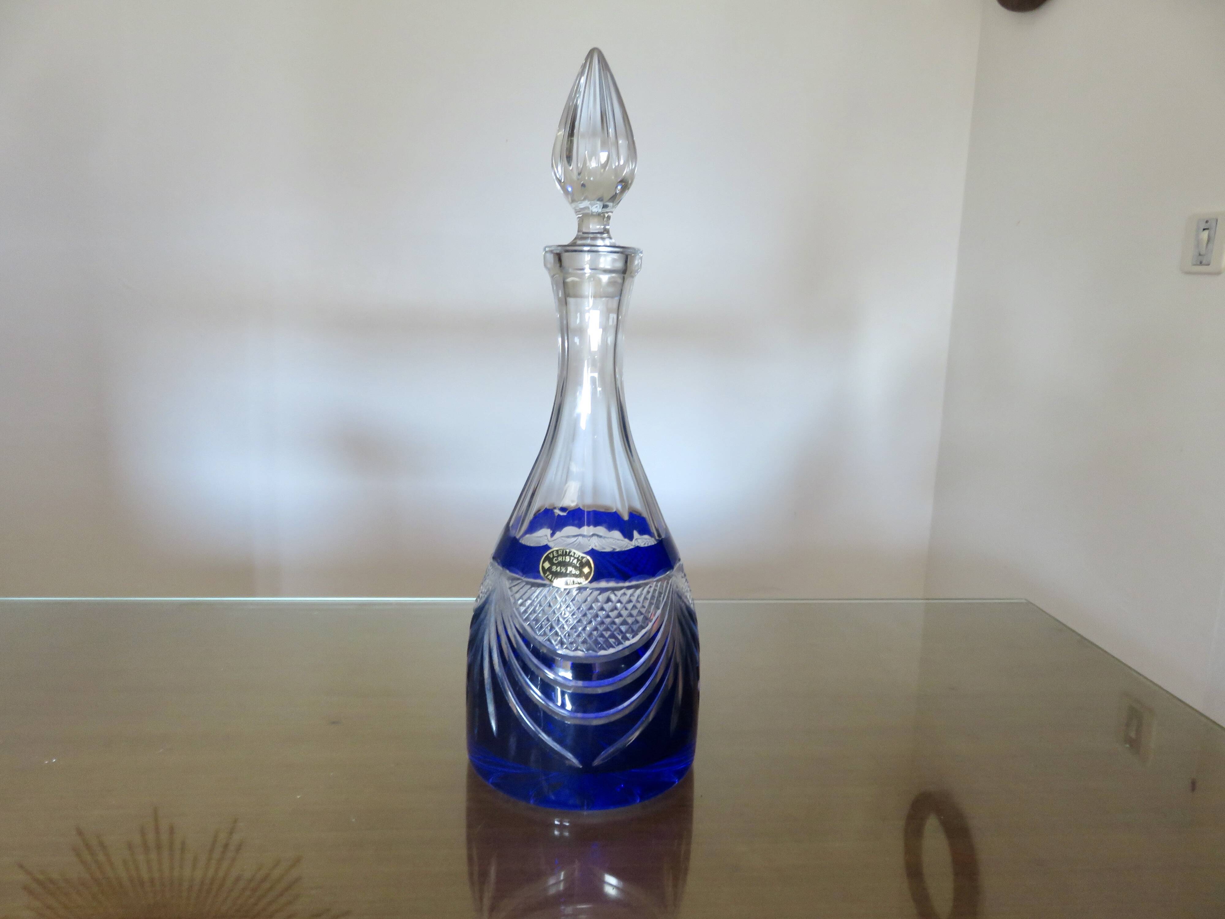 Service cristal couleur "Cristalleries de Lorraine" carafe et 5 verres