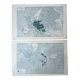 Set of 2 "Great War" maps - Europe and World Map 18x29cm