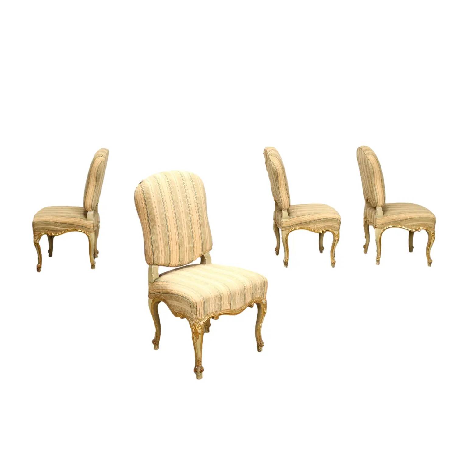 4 chaises en bois, Italie, XIXe siècle