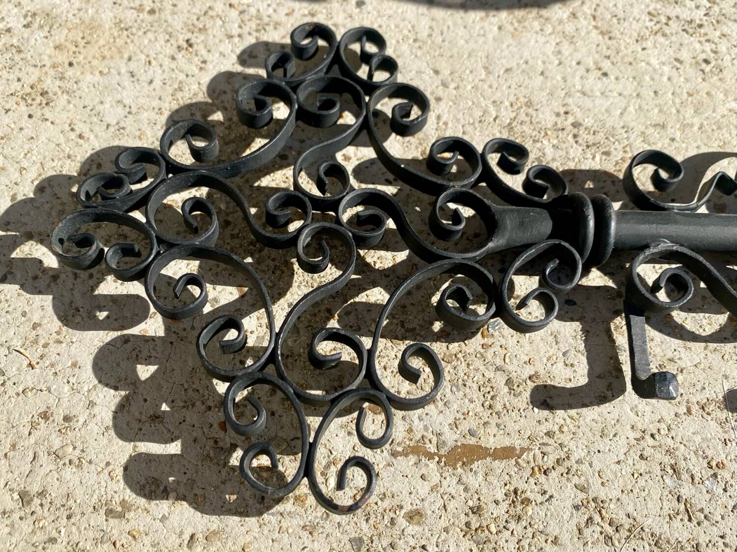 Key-shaped key holder and coat rack set, wrought iron