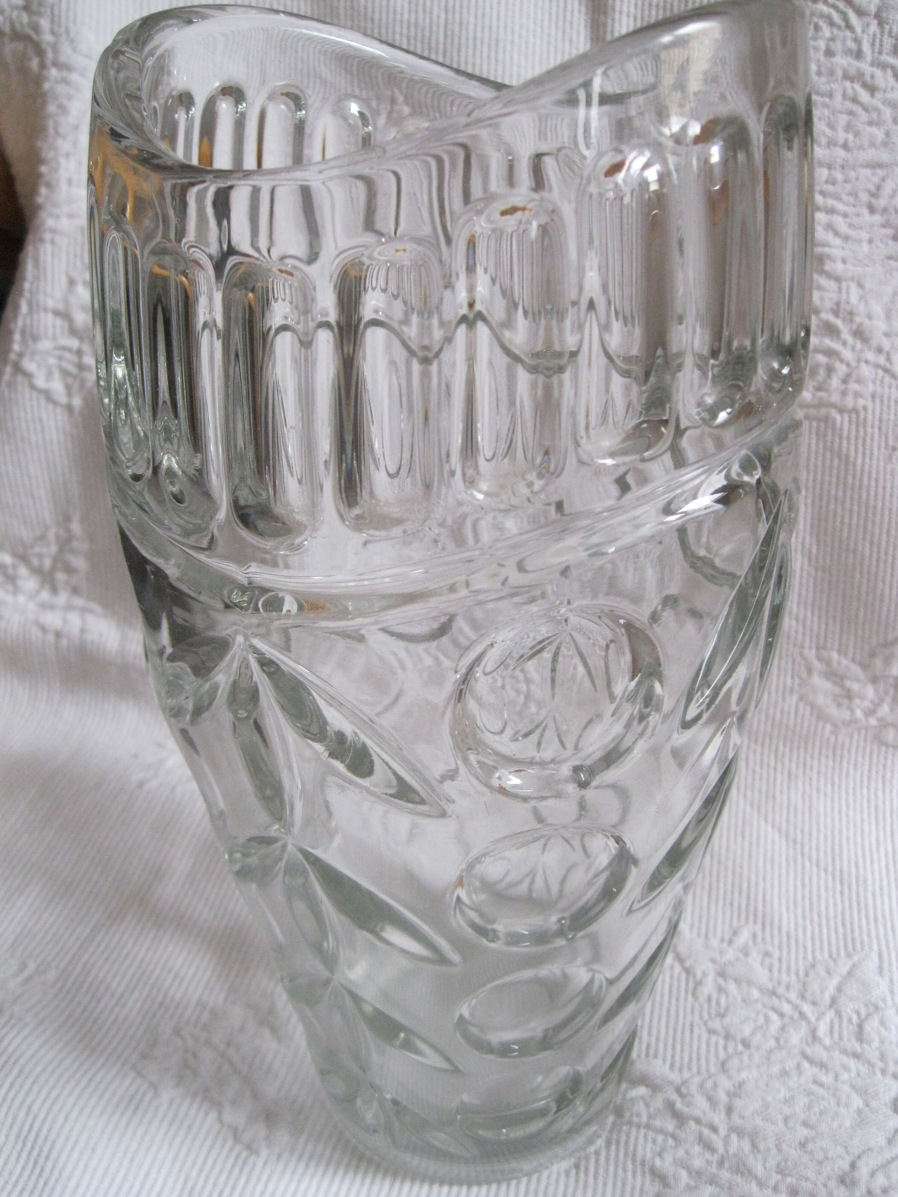 Art Deco cut crystal vase