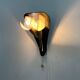 Simple plexiglass and brass wall light, Flower Design, mid-century by Geru, 1960s, Germany.