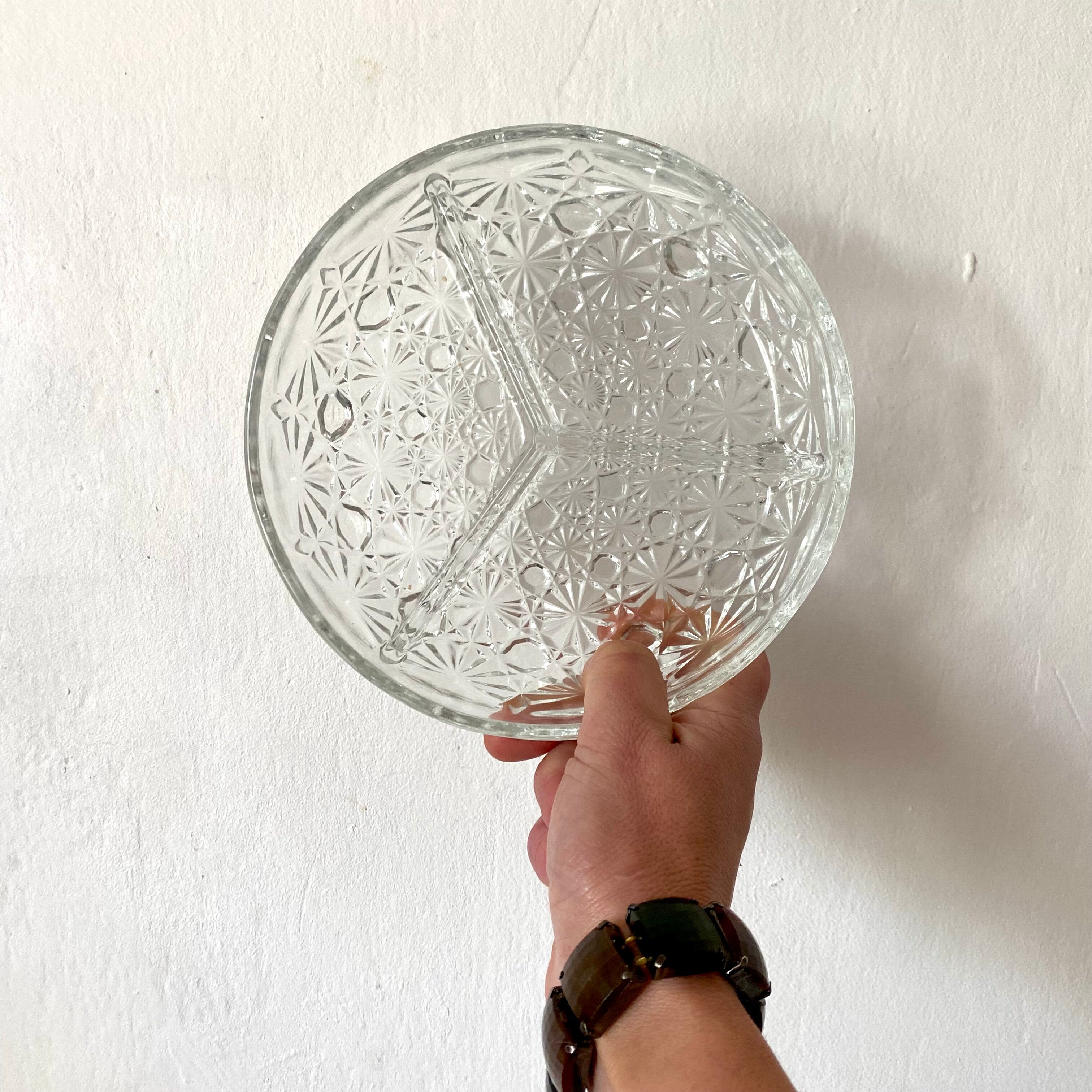 Glass dish aperitif service 80s