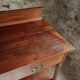 Antique mahogany console with drawer and shelf, French serving table, circa 1900.