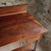 Console en acajou antique avec tiroir et étagère, table de service française, vers 1900