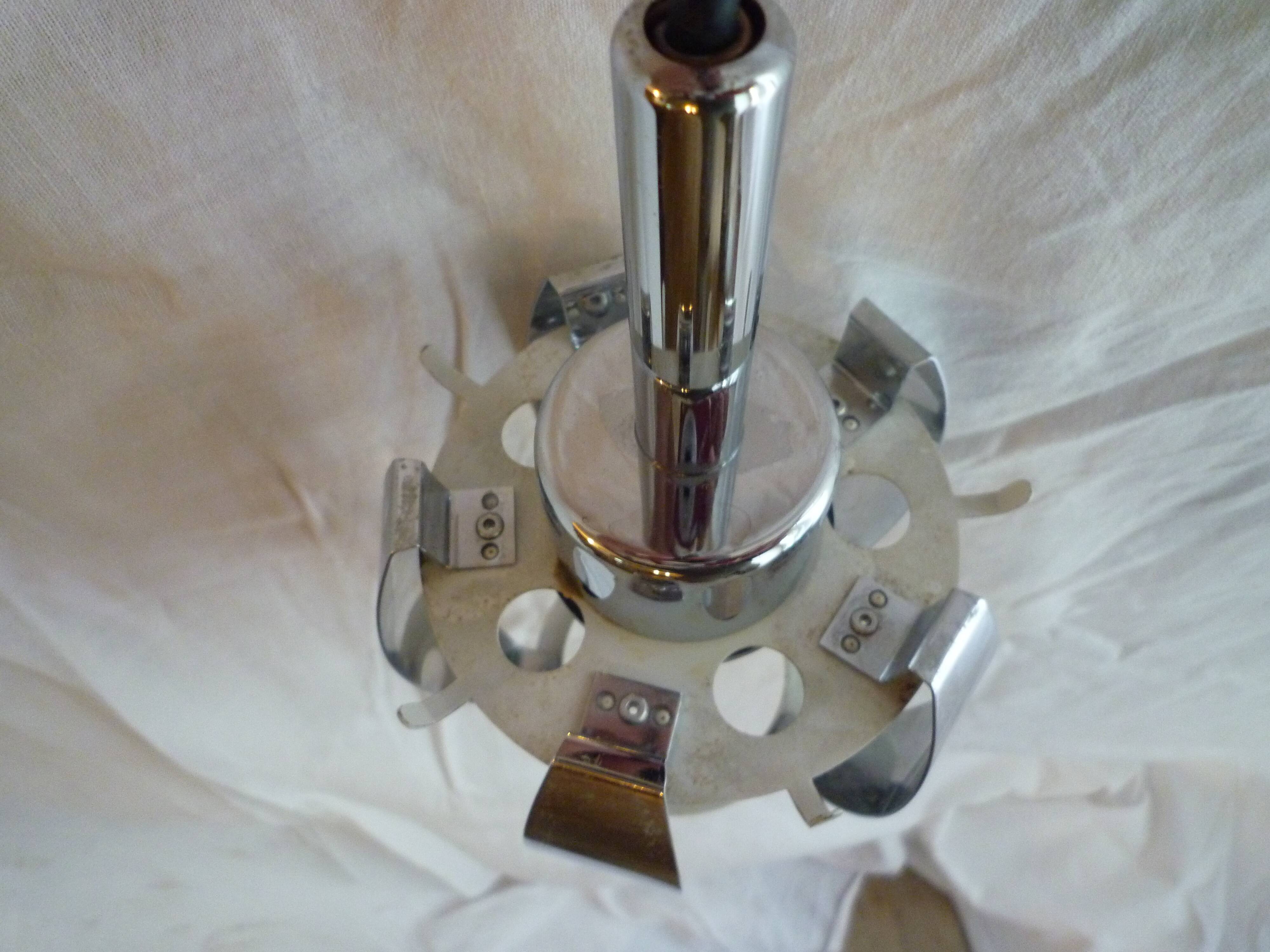 Space Age in chrome metal hanging lamp