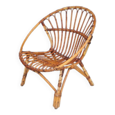Rattan shell armchair 1960