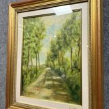 Italian School, 20th century: painting depicting a green landscape