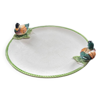 Large dish of ducks in barbotine