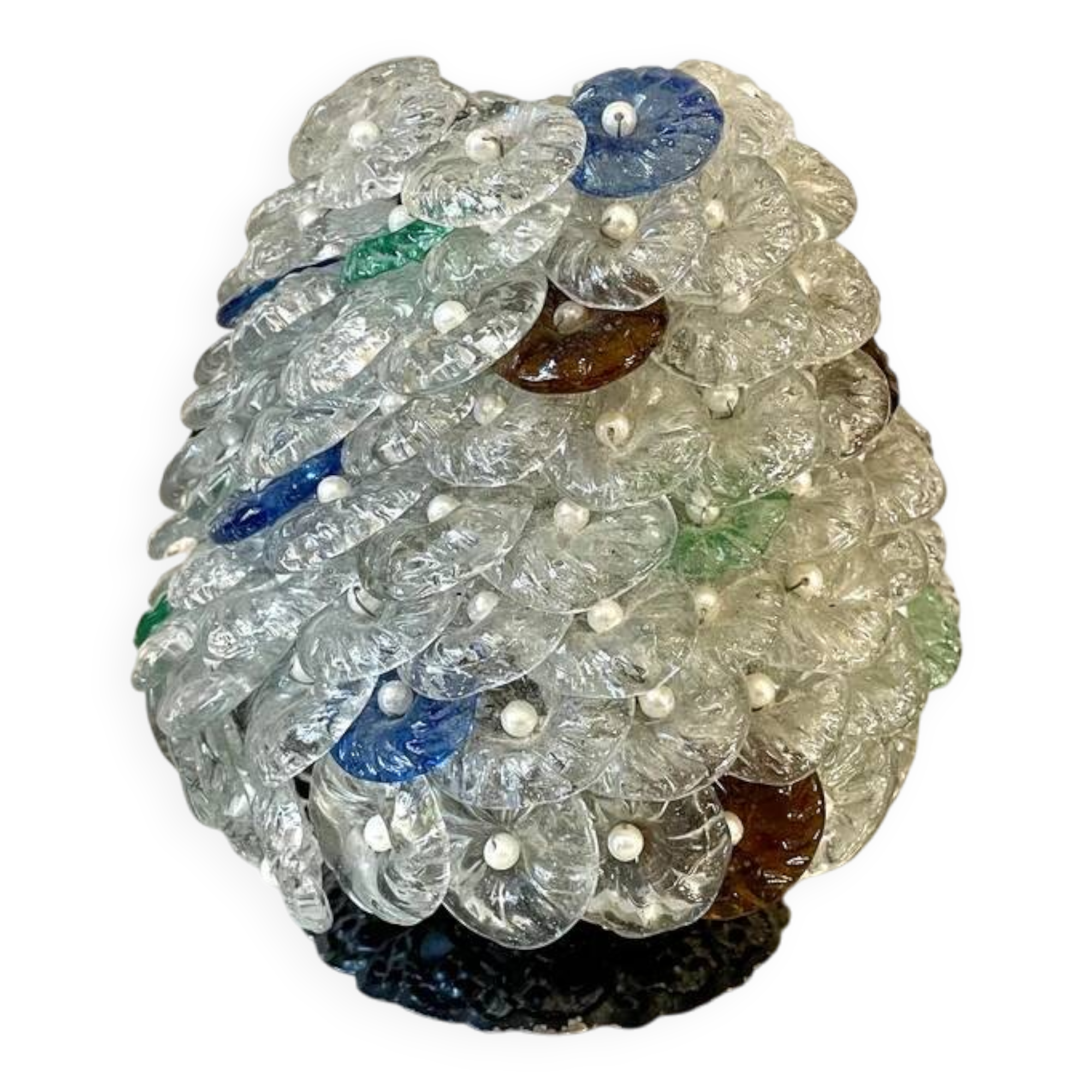 Table lamp with multicolored Murano glass pebbles