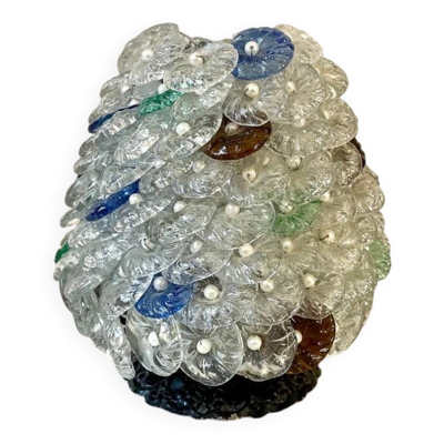 Lampe à poser galets de verre Murano multicolore
