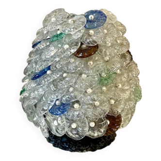 Lampe à poser galets de verre Murano multicolore