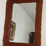 Vintage wicker mirror