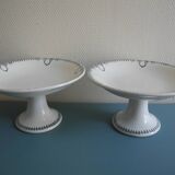 pair of St Amand earthenware compote dishes, new factories, 30s
