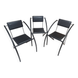 Set of 3 postmodern dining room chairs from 1980