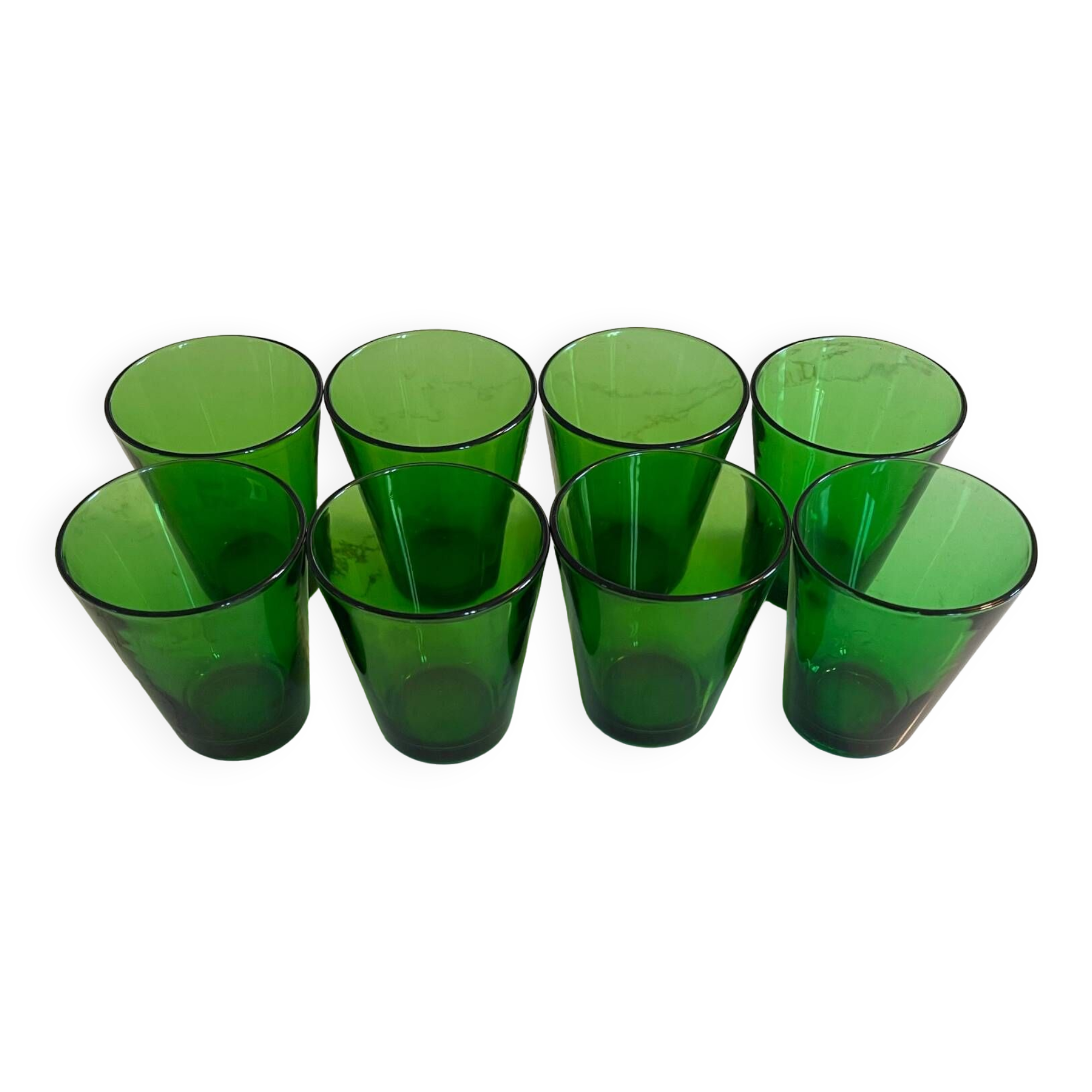 Transparent green glasses