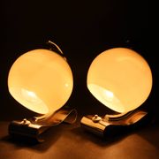 1930s Pair of Art Deco Chrome Plated Table Lamps, Czechoslovakia