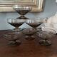 6 vintage ice cream coupes, blown glass brown fruit