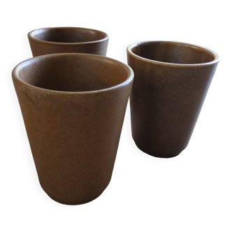 Set of Digoin stoneware glasses
