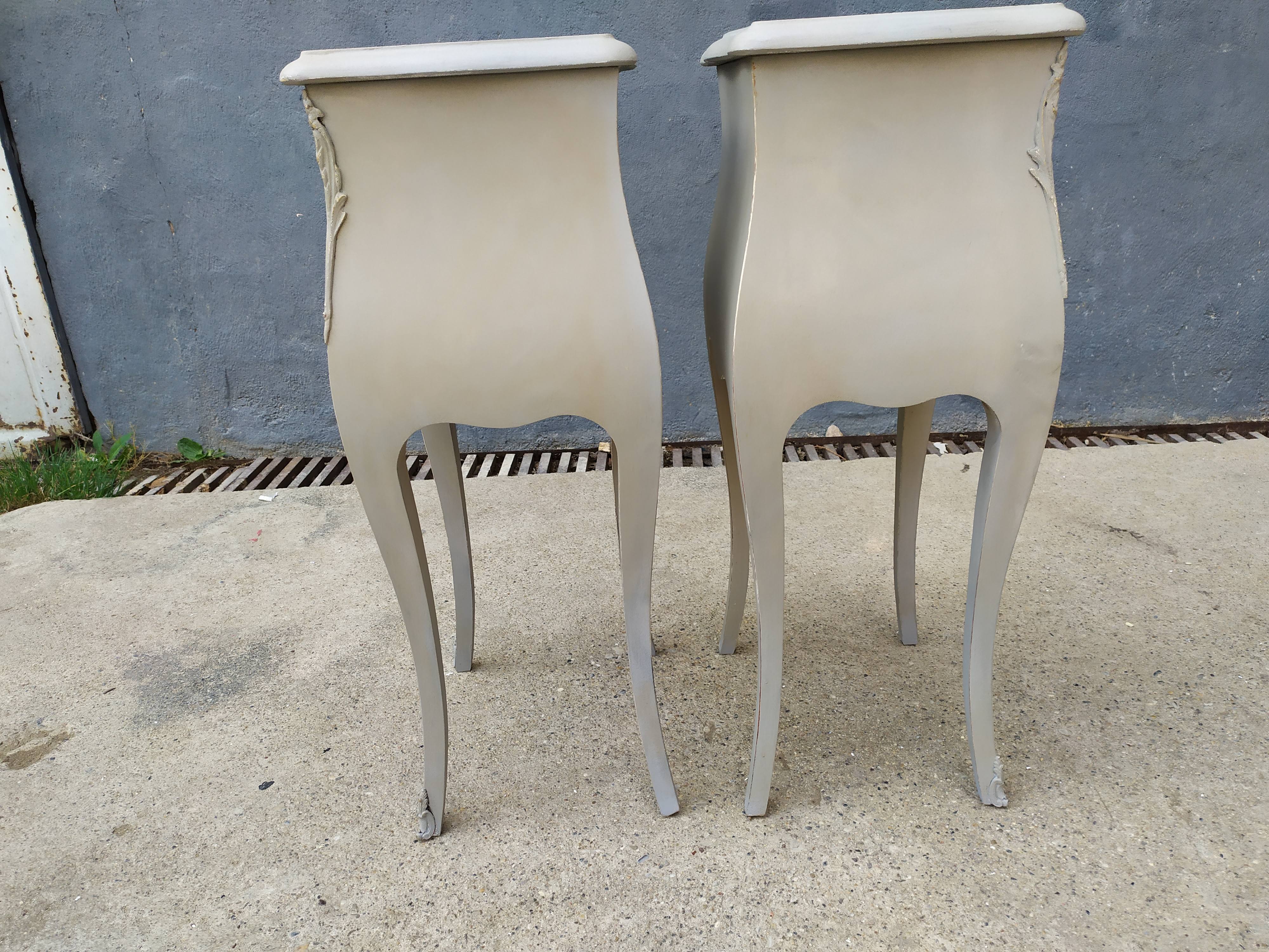 Pair of bedside Louis XV shabby style