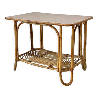 Vintage rattan coffee table 60's