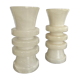Pair of vintage alabaster candle holders