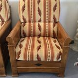 Jacques Leleu - Paire De Fauteuil En Merisier