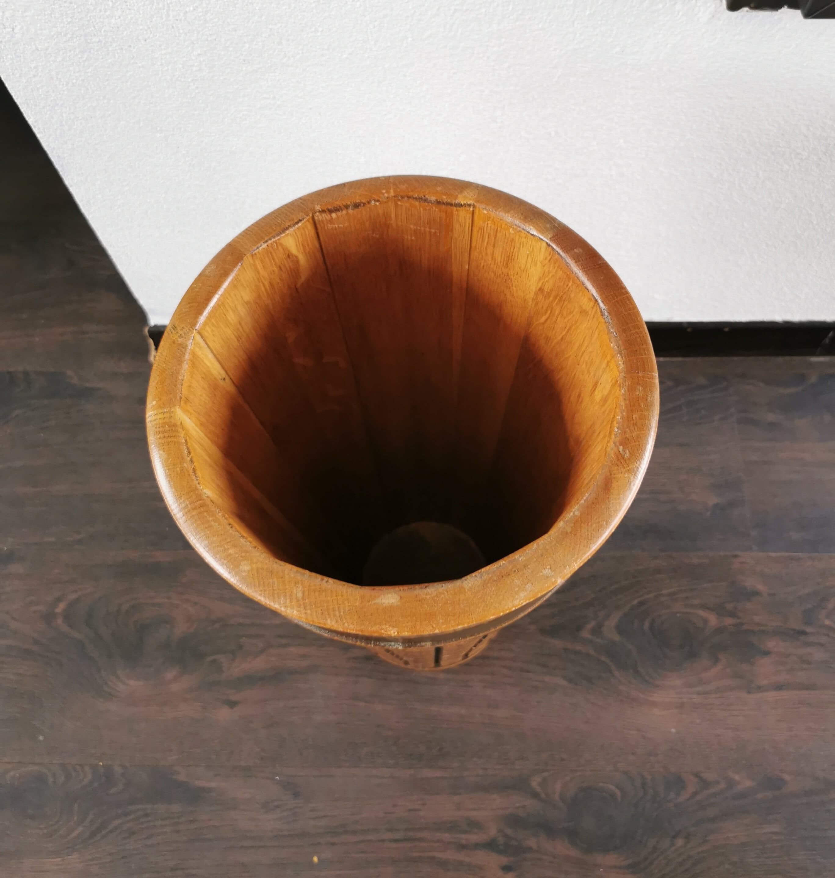 Vintage wooden umbrella stand, '70s
