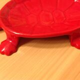 Turtle pocket emptier in enameled red cast iron by Castirone France
