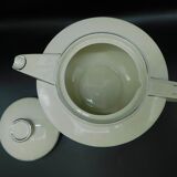 Art deco teapot by Pirkenhammer,  white and silver