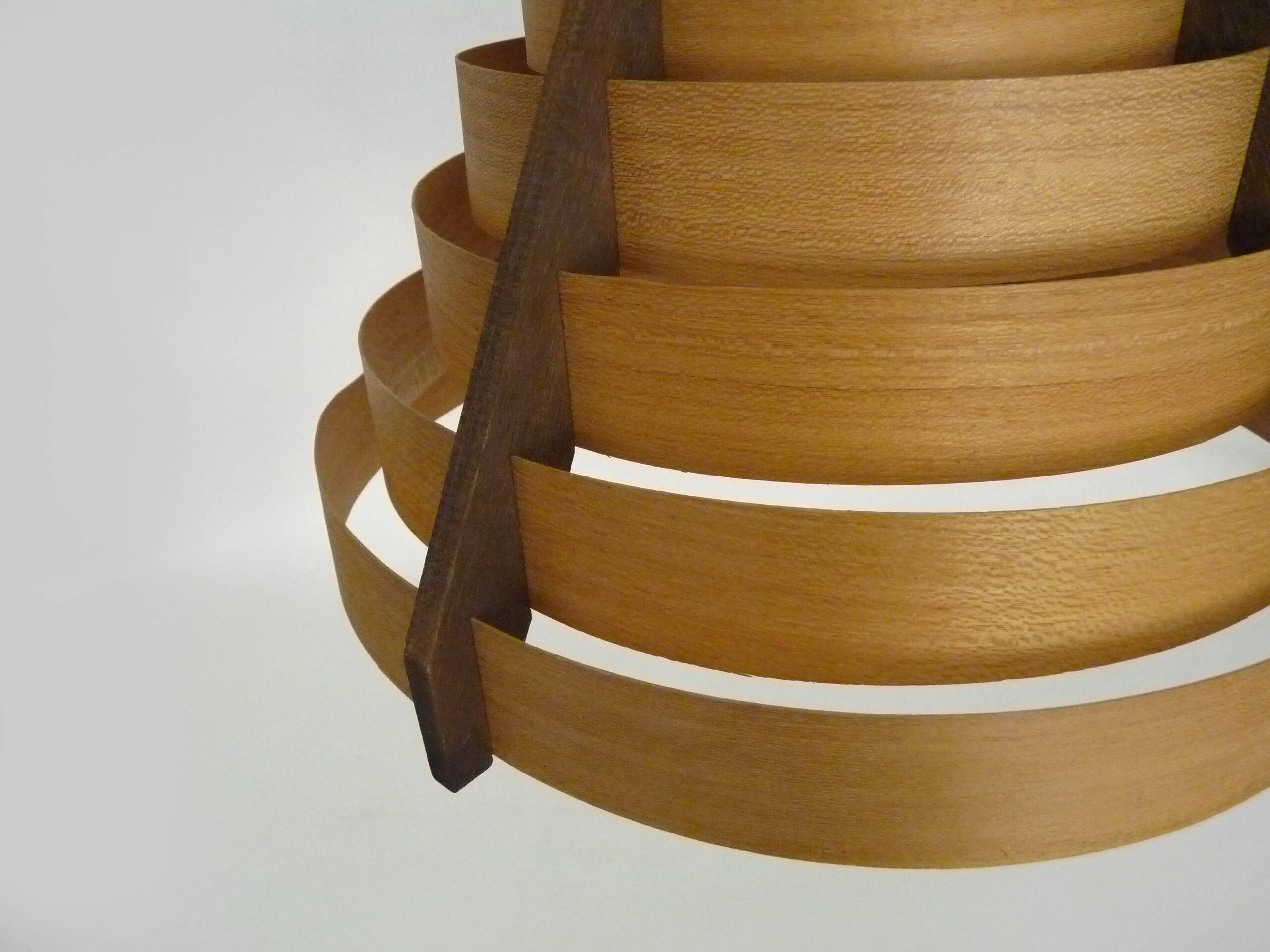 Scandinavian pendant light by Linus Bopp Limbach in pine slats. 1960s