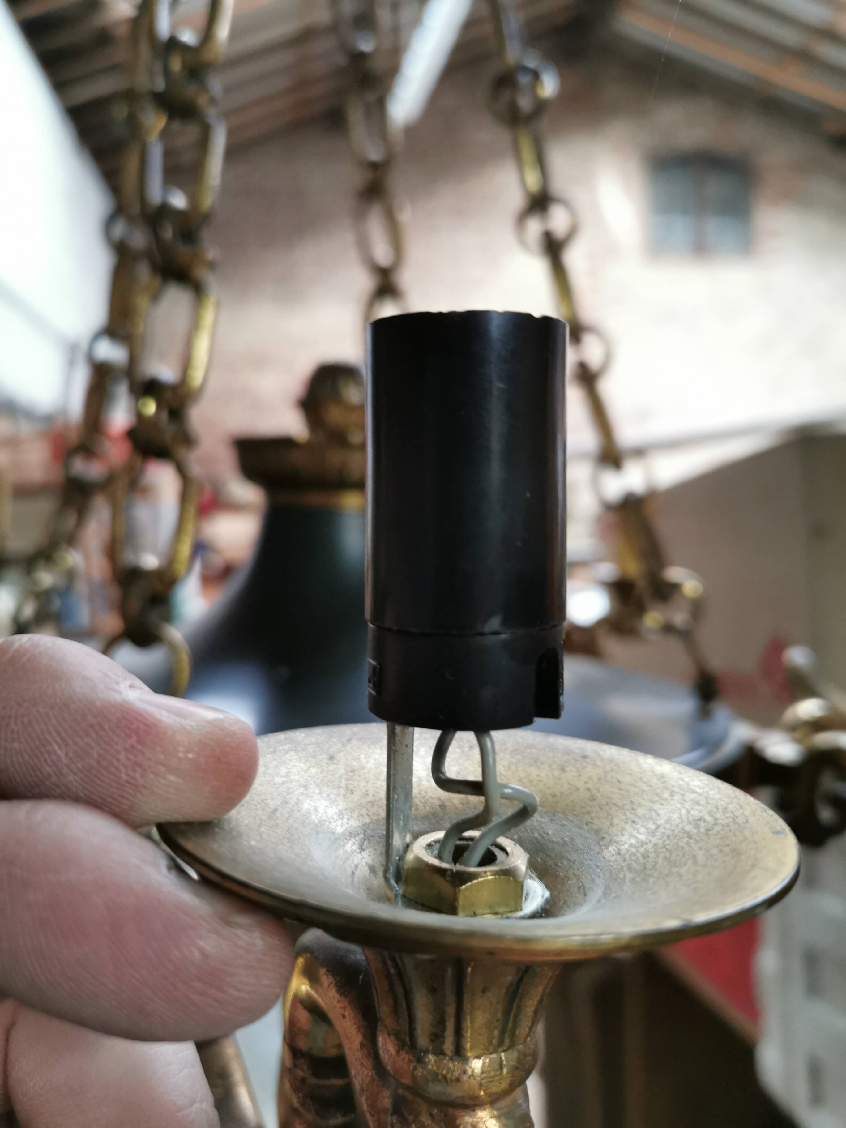 Empire chandelier in bronze