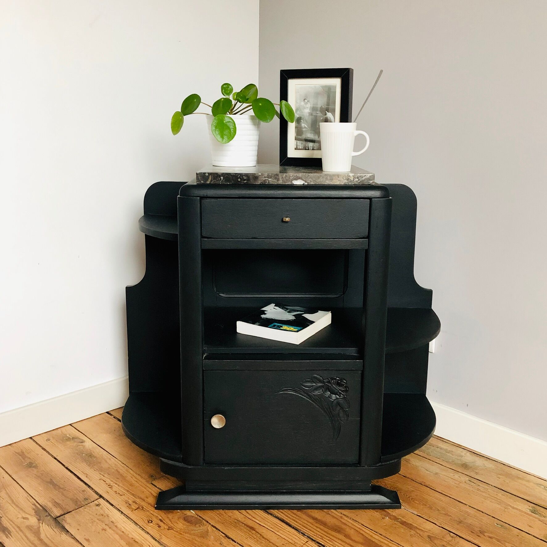 Black Art Deco Bedside
