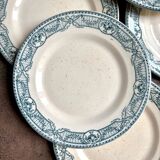 6 Salins dessert plates, iron earth, "Directoire" service