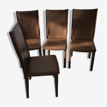 Lot de 4 chaises en cuir