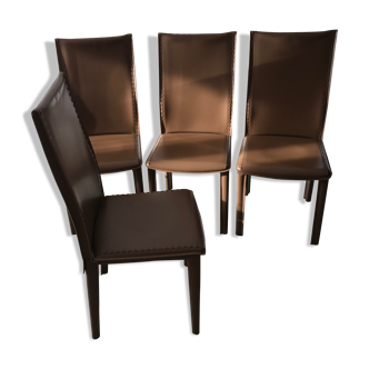 Lot de 4 chaises en cuir