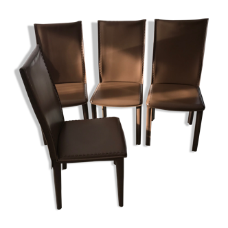 Set of 4 leather chairs