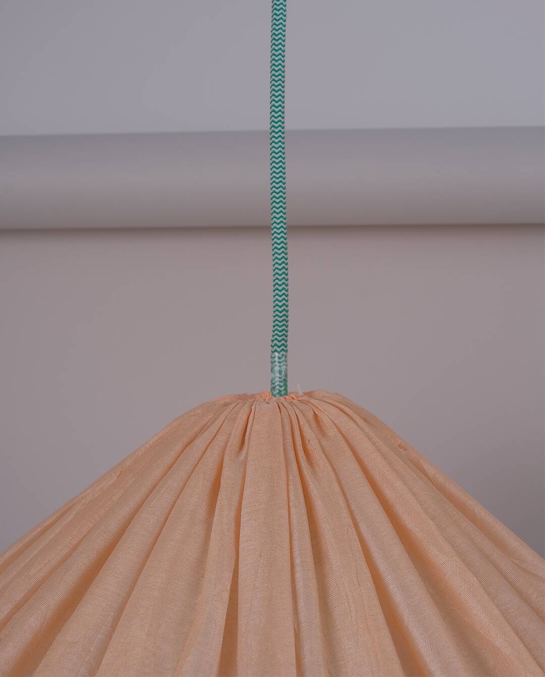 Vintage pendant light in pleated fabric