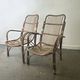 Pair Mid-Century 1960s Vintage Rattan Bamboo Lounge Arm Chairs