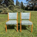 Pair of 2 Steiner Bow Wood chairs from the 1950s.
