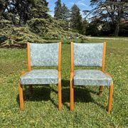 Pair of 2 Steiner Bow Wood chairs from the 1950s.