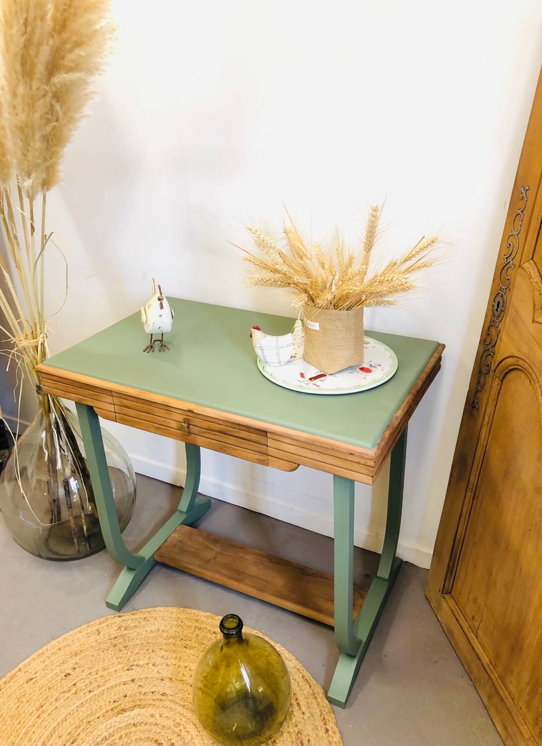 Art Deco walnut console