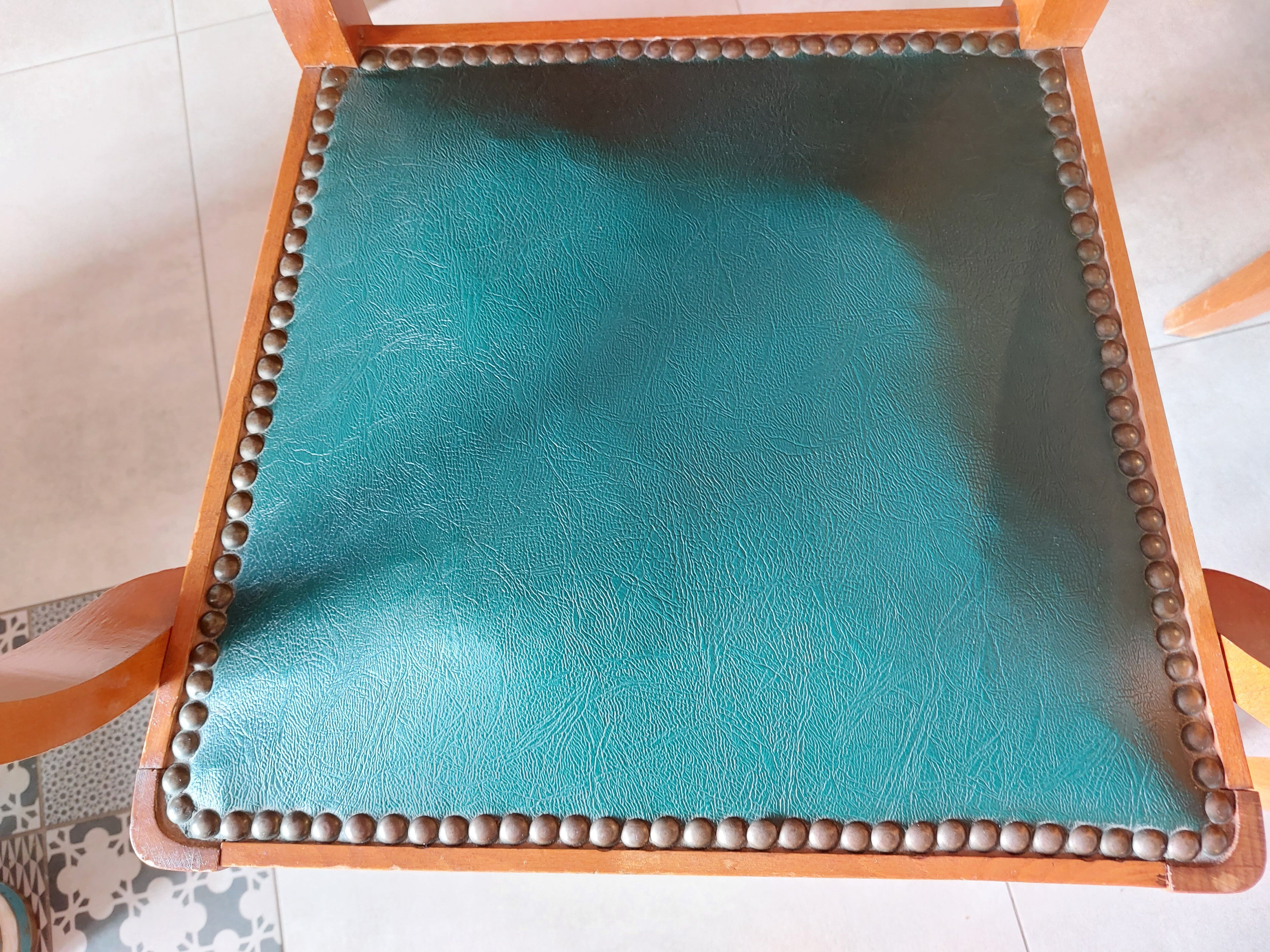 green leather bridge chairs