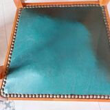 green leather bridge chairs