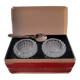 Pair of crystal glass table salt shakers - Circa 1950