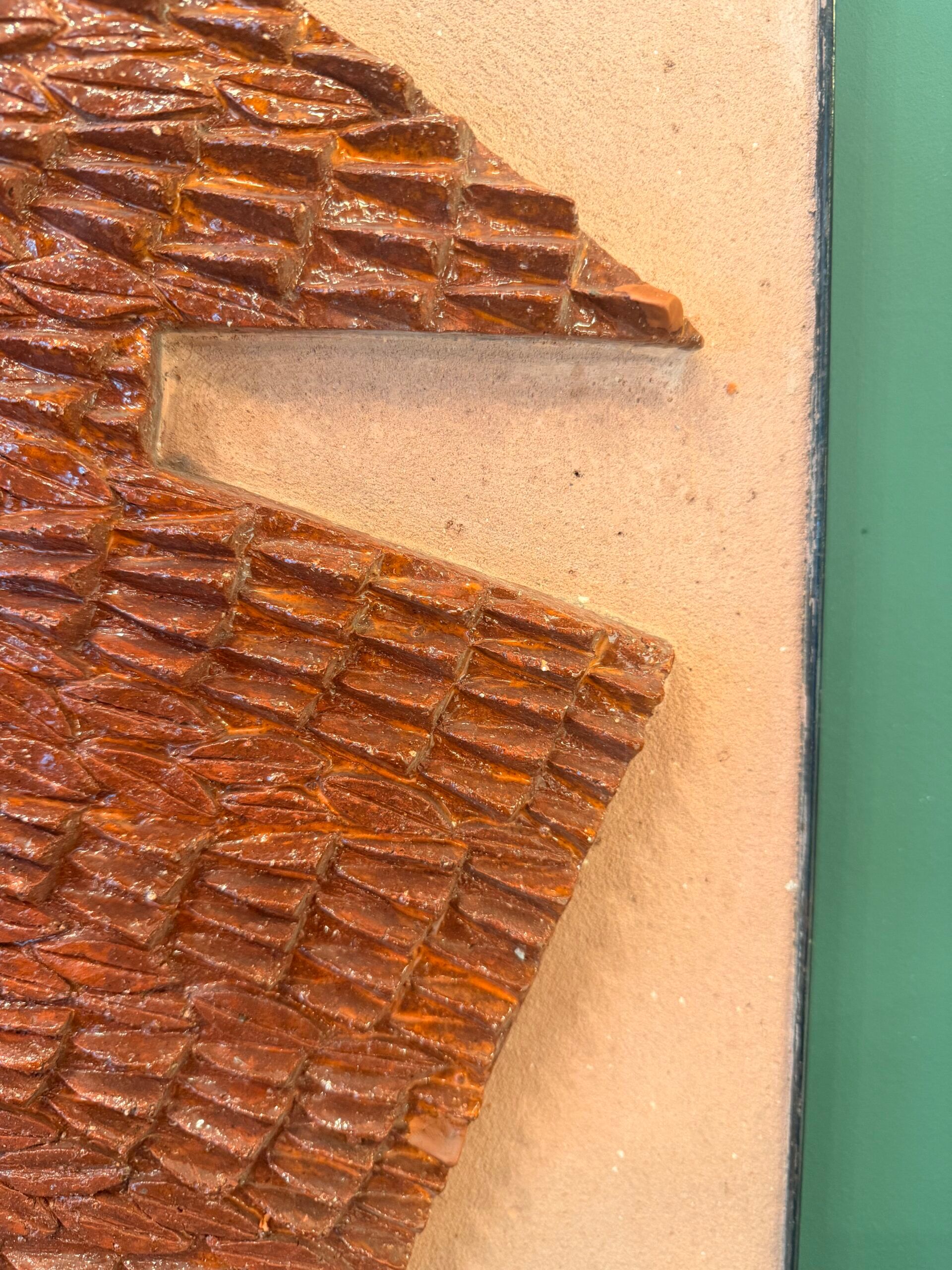 Large ceramic wall panel, stylised fish – 1960s