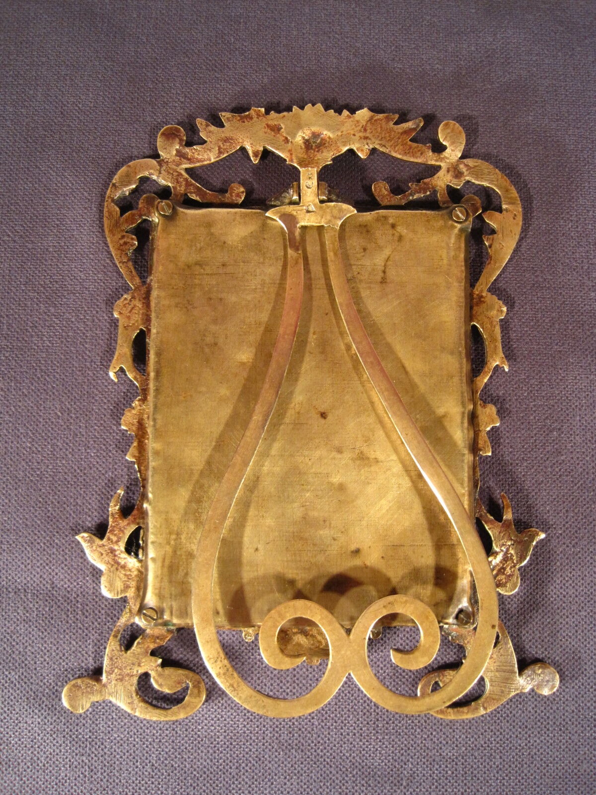Mirror Psyche table of the XIX th in Gilded Bronze, LOUIS XV style, beveled ice cream