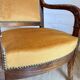 2 vintage style Directoire or Empire armchairs / cabriolets – orange velvet