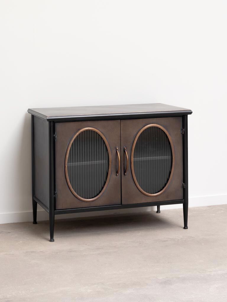 Metal sideboard two glass doors