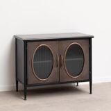 Metal sideboard two glass doors